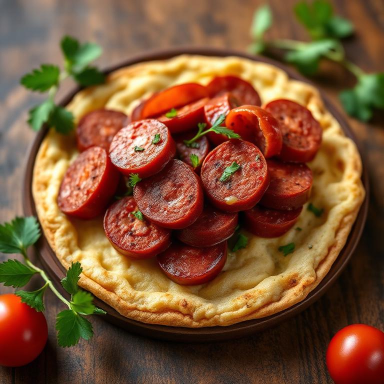Arepa con chorizo