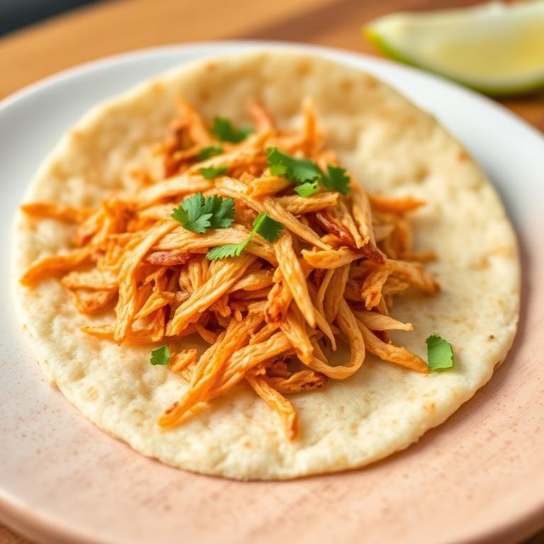 Arepa con pollo desmechado